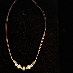 Silpada N3237 Treasured Trinkets Necklace Sterling Silver Brass &Genuine Leather